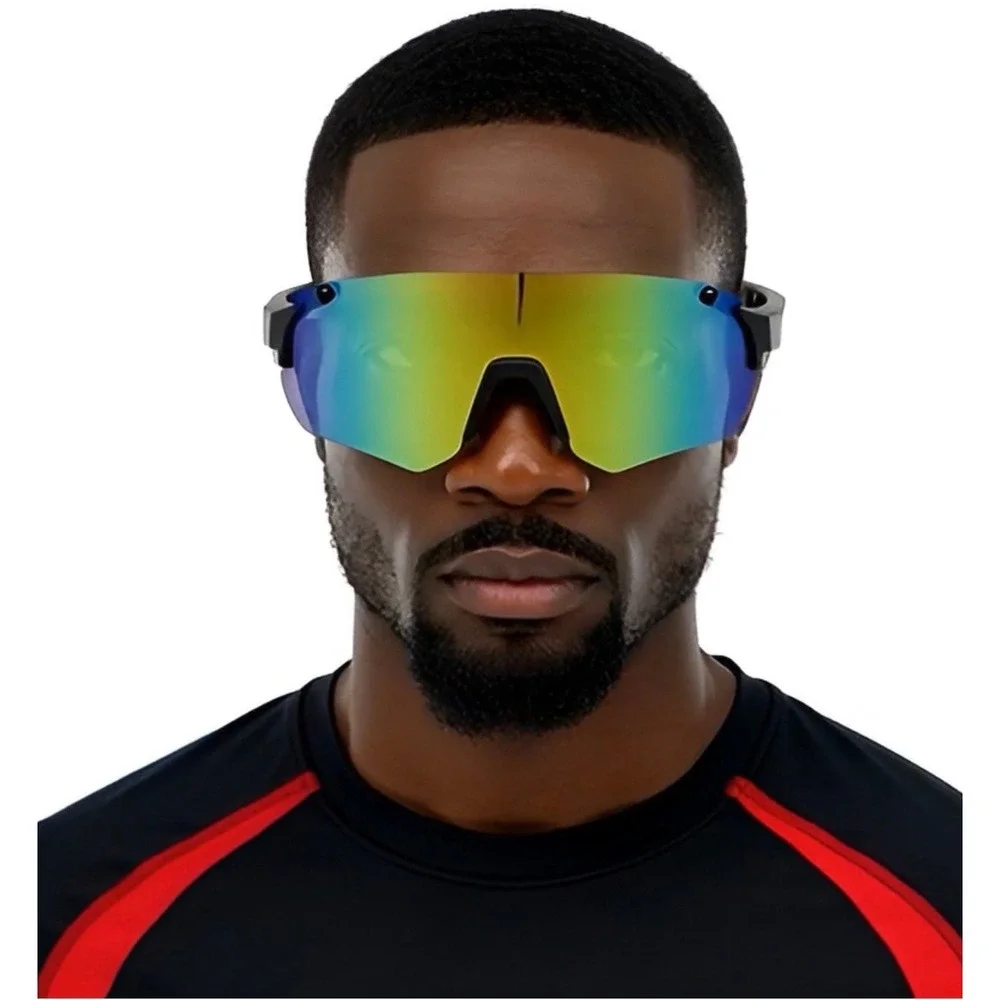 Sport Sunglasses Shield Mirrored Lens Cycling Running Glasses Men UV400 Protect‎